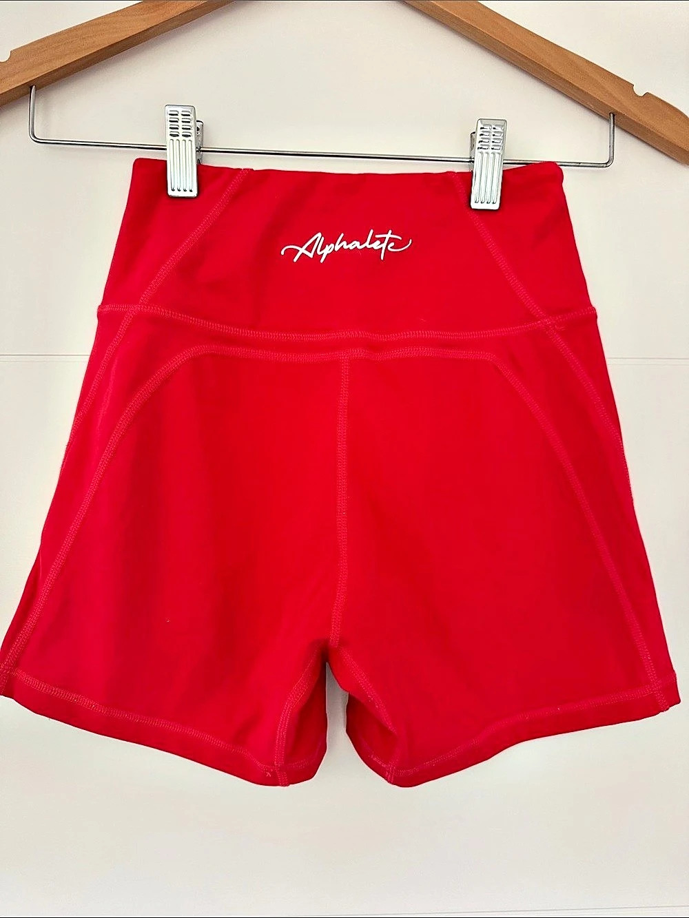 Alphalete Amplify Biker Short Red Athletic Shorts